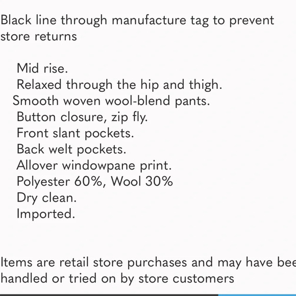 Gap Relaxed Taper Wool Blend Dress pants Men's Plaid New - Picture 9 of 10